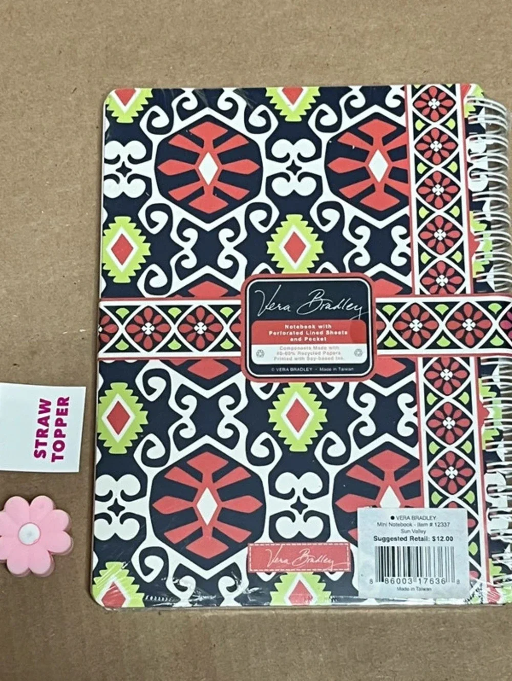 Vera Bradley Journal w/free straw topper
